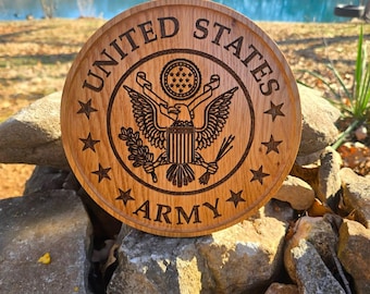 Army Plaque, Army Seal, Army, US Army, Army Decor, Army Gift, Veteran, Veteran Gift, Oak, America Sign, Army Sign, Army, Military, USA, Sign