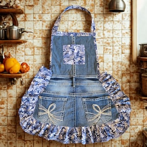 Denim Apron Vintage - Etsy