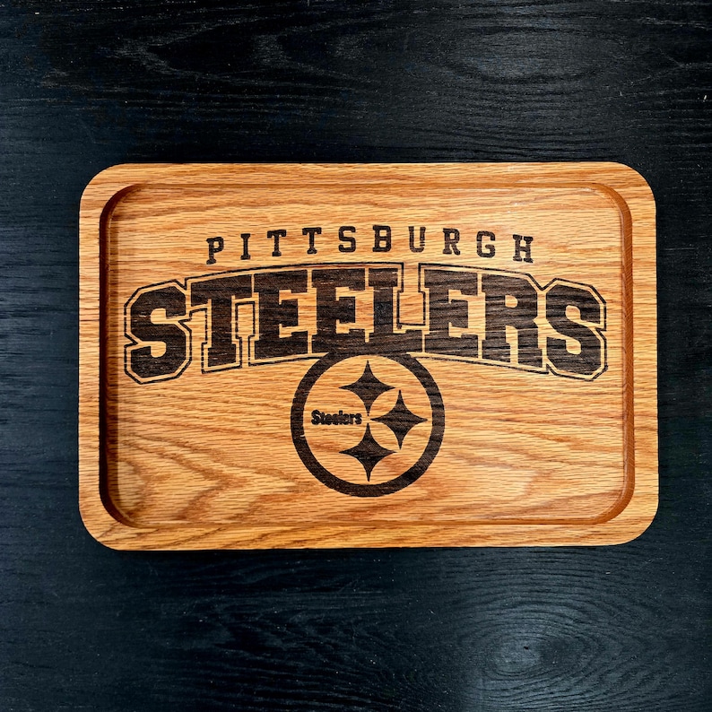 Steelers, Pittsburgh, Catchall Tray, Food Safe, Charcuterie board, cheese board, Steelers Fan, Football, Tray, Serving tray, Steelers gift image 1