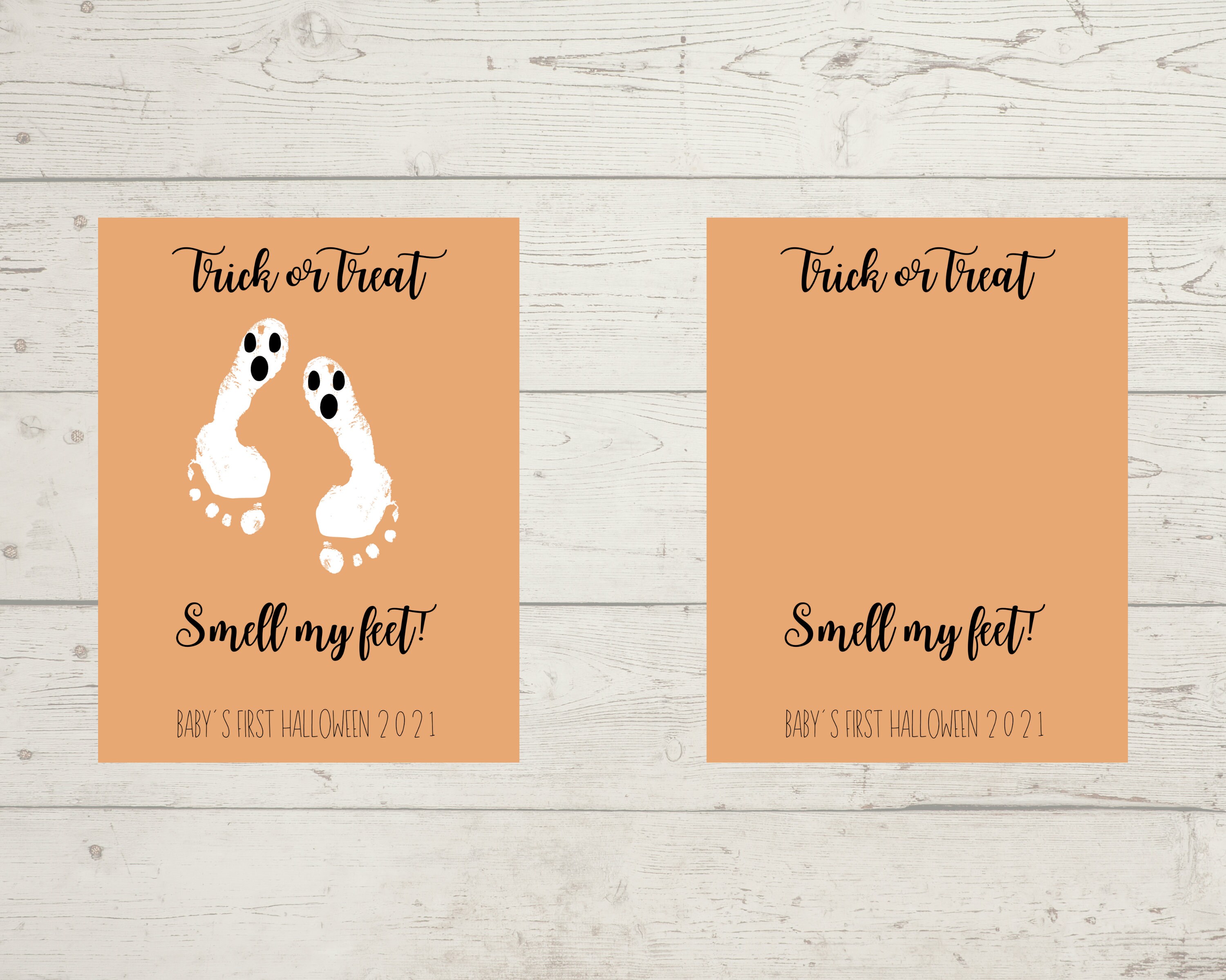 Babys First Halloween Footprint Art/trick or Treat Smell My Etsy