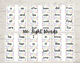 Sight Words Flashcard Bundle-100+ Sight Words