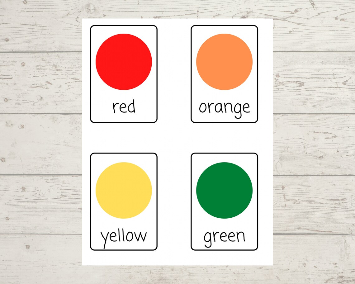 Shape and Color Flash Cards Etsy