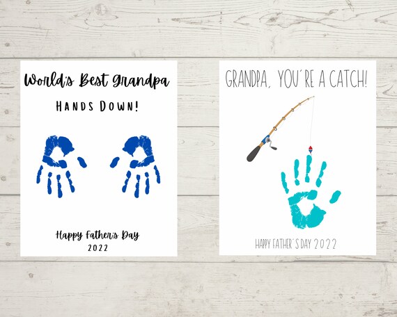 Grandpa Fathers Day Handprint Art Printable - Etsy