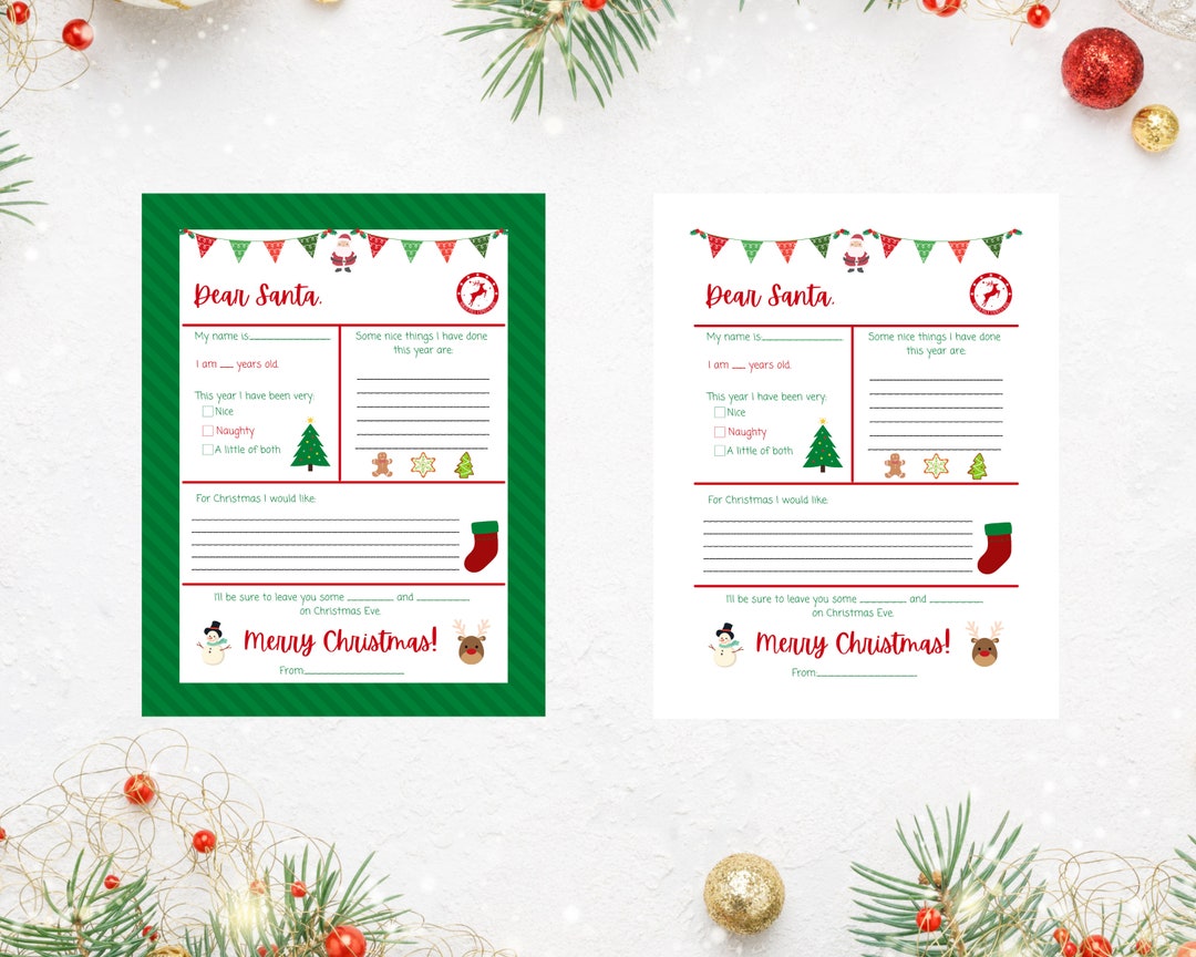 Letter to Santa Printable - Etsy