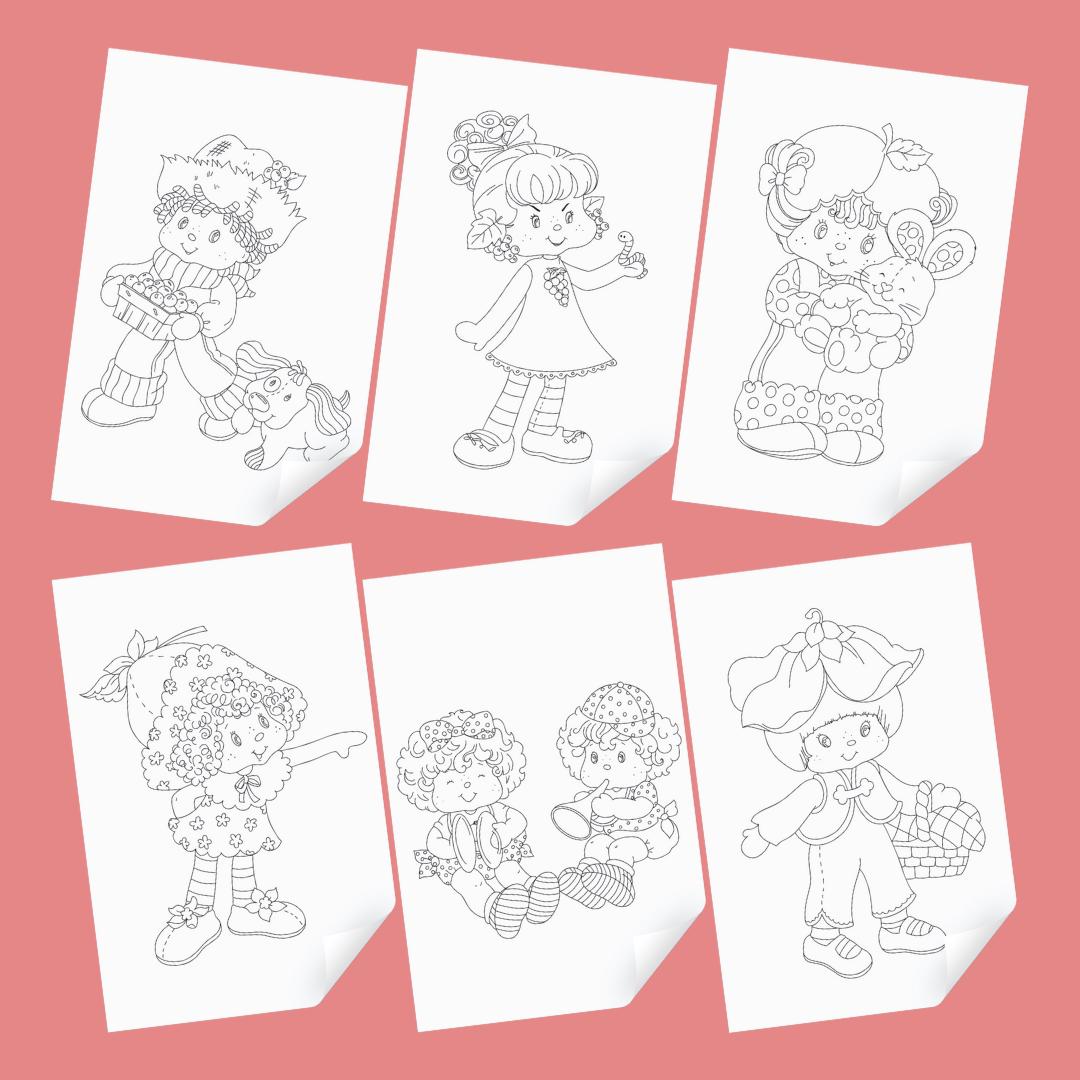 Strawberry Shortcake 80s Coloring Pages Digital Download - Etsy