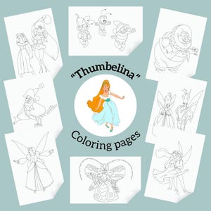 Don Bluth Thumbelina 1994 Coloring Pages Digital Download