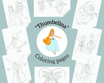 Don Bluth Thumbelina 1994 Coloring Pages Digital Download