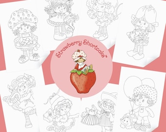 Strawberry Shortcake 80s Coloring Pages Digital Download