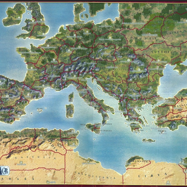Map CONQUEST OF EMPIRE map Rome Total War Map Board Game Mat 48" x 77"