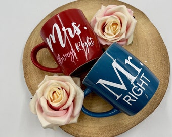 Personalized Mr Right & Mrs Always Right Mugs | Wedding Gift