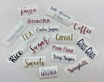 Custom Vinyl Kitchen Pantry Labels: Organization Decals