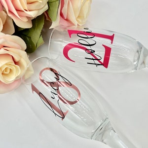 Personalised Champagne Flute | Prosecco Glass | Birthday Glass | Milestone | Age Glass | 18th, 21st, 30th, 40th, 50th | Champagne Glass