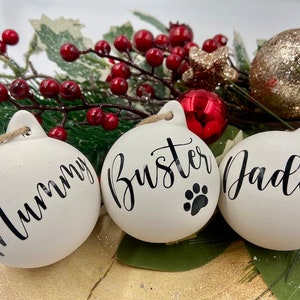 Personalised Ceramic Bauble | Christmas Baubles | White Bauble | Personalised Christmas Decorations |
