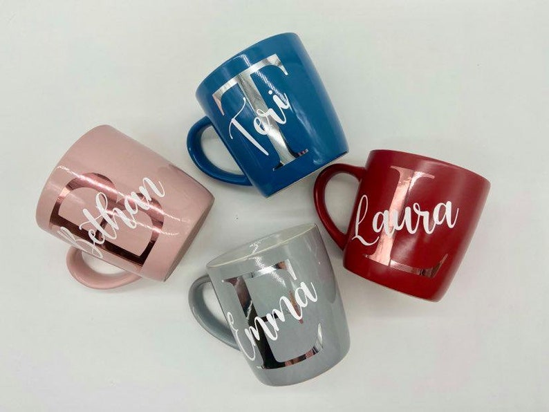 Personalised Mug Initial and Name Mug Custom Name Personalised Gift Coffee Mug Custom Mugs Initial Mugs Birthday Wedding image 6