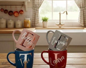 Personalisierte Initial Name Tasse | Personalisierte Kaffeetasse