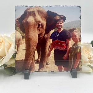 Pizarra de fotos personalizada / Imagen de pizarra / Foto de placa / Marco de fotos de pizarra / Regalo de boda / Regalo de cumpleaños / Regalo personalizado / Su foto