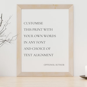 Custom Quote Print | Custom Text Print | Custom Quote | Quote Wall Art | Custom Wall Art | Personalised Quote | Custom Typography Print