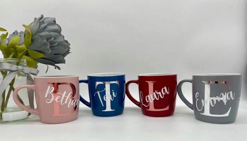 Personalised Mug Initial and Name Mug Custom Name Personalised Gift Coffee Mug Custom Mugs Initial Mugs Birthday Wedding image 9