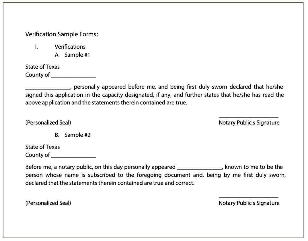 Texas Verification Form PDF. 8.5 X 11 Etsy