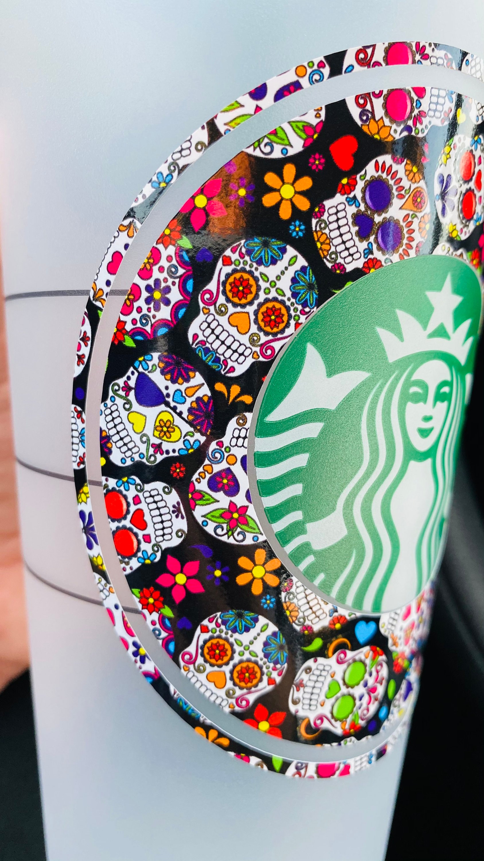 Dia de los Muertos Starbucks Cup. Sugar Skull Starbucks Cup. Etsy