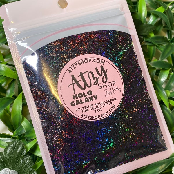 Holo Galaxy Holographic Fine Glitter.  Holographic Polyester Glitter. Fine Craft Glitter. 0.0156" Glitter. Loose Sparkly Glitter. ATZYSHOP