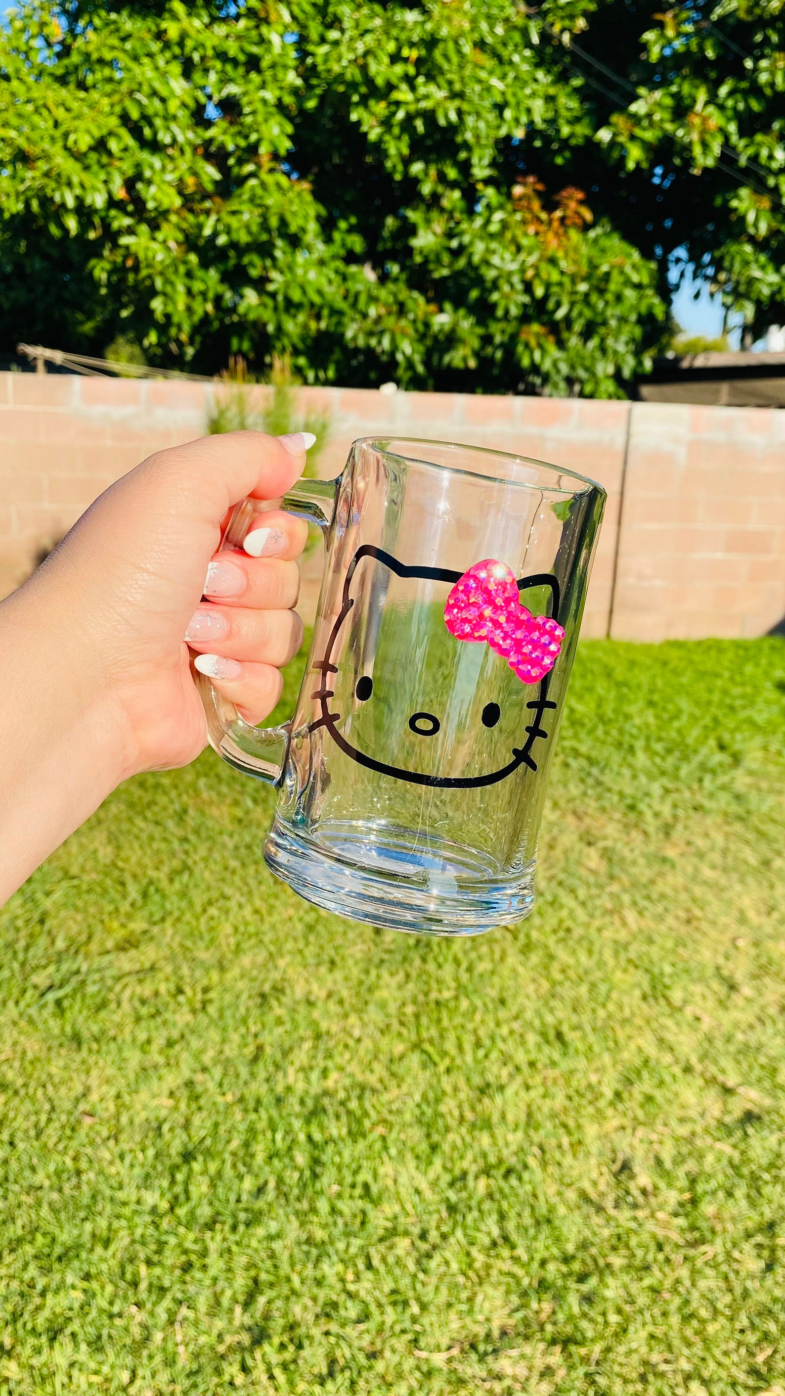hello kitty beer glass