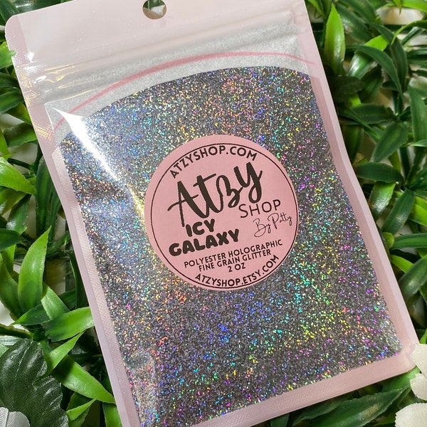 Icy Galaxy Holographic Fine Glitter. Holographic Glitter. Fine Craft Glitter. Loose Sparkly. Tumbler Glitter. Silver Glitter. ATZYSHOP