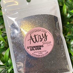Stunning Silver  - Metallic Fine Glitter. Metallic Polyester Glitter. Fine Glitter. Loose Sparkly Glitter. ATZYSHOP