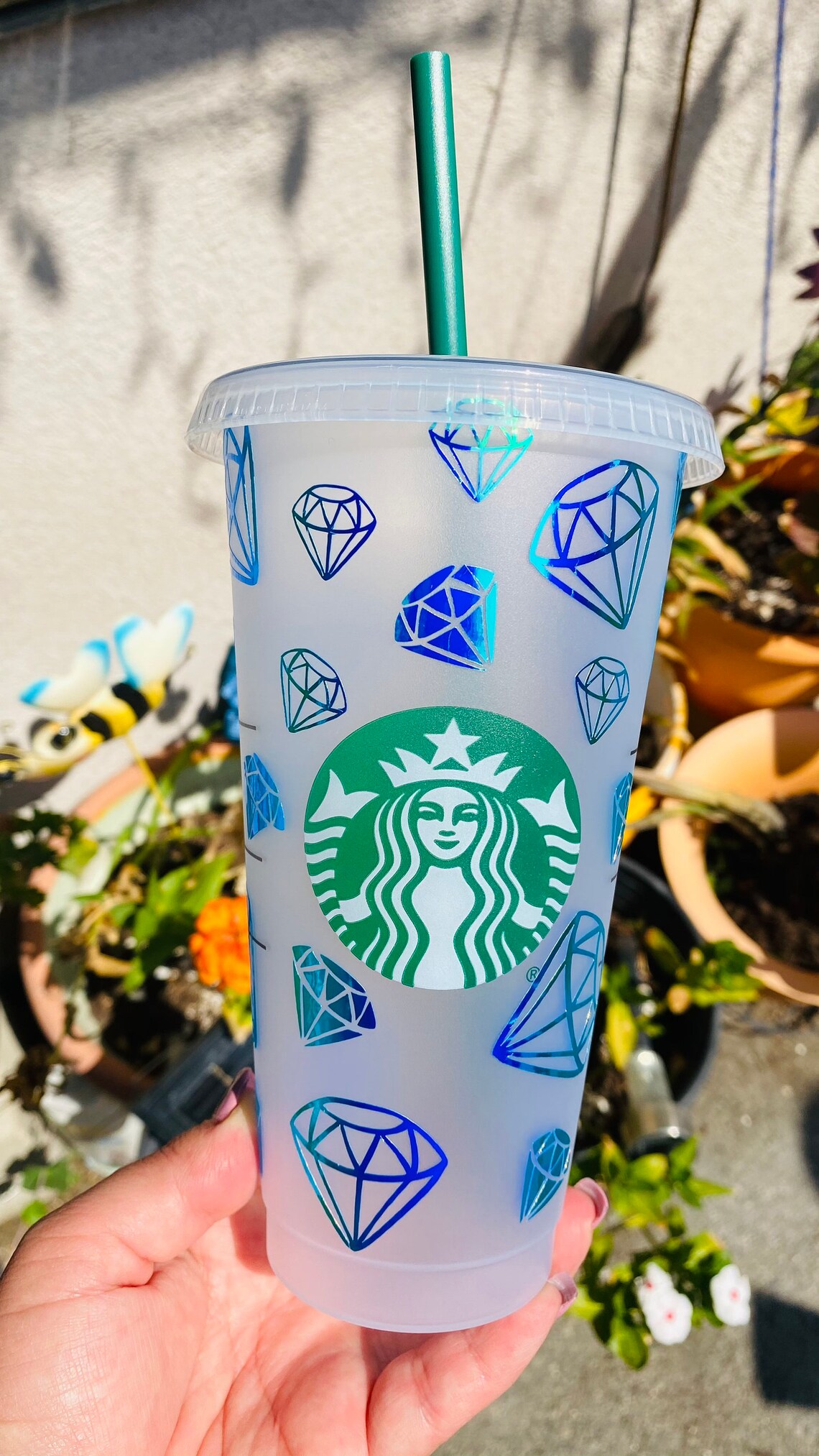 Diamond Starbucks 24oz Cup. Personalized Cup. Custom Cup. Etsy