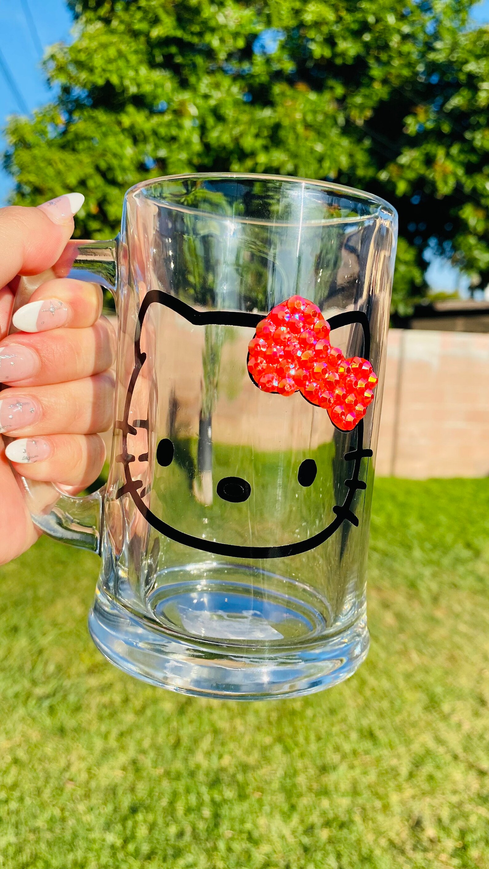 hello kitty beer glass