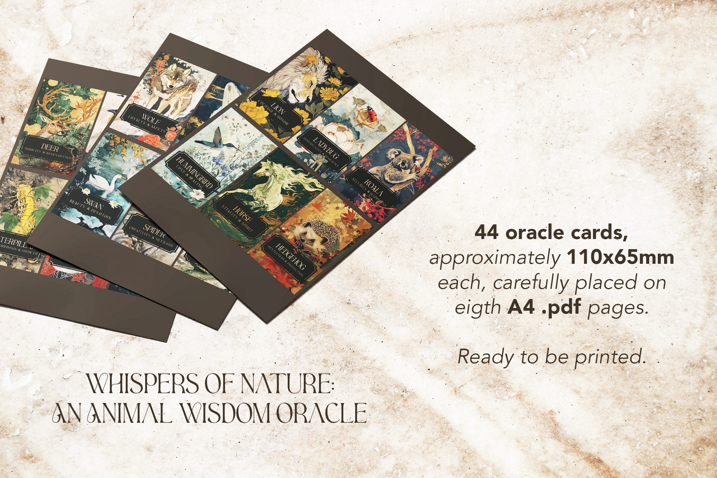 Instant Digital Download: Printable 'whispers of Nature' Animal Wisdom ...