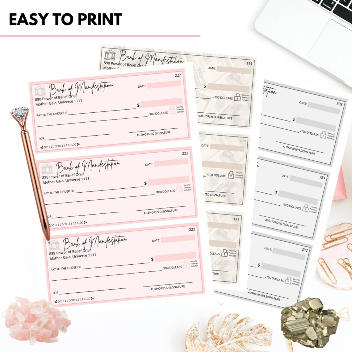 Printable Manifestation Checks - Etsy