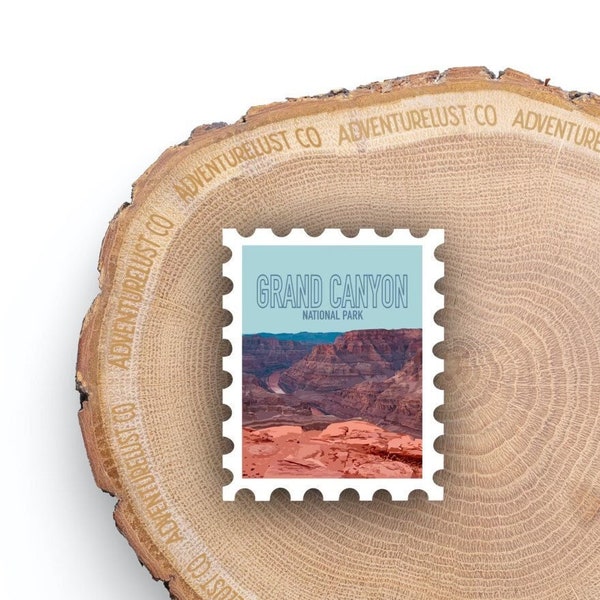 Grand Canyon National Park Arizona Stamp Vinyl Sticker | Outdoors Explore Hiking Adventure Stickers | Waterproof bottle Laptop Sticker