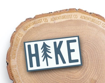 Blue Hike Tree Sticker | Hiking Adventure Sticker | Hikers Quote | Outdoors Nature Lover Gift