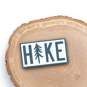 Blue Hike Tree Sticker | Hiking Adventure Sticker | Hikers Quote | Outdoors Nature Lover Gift