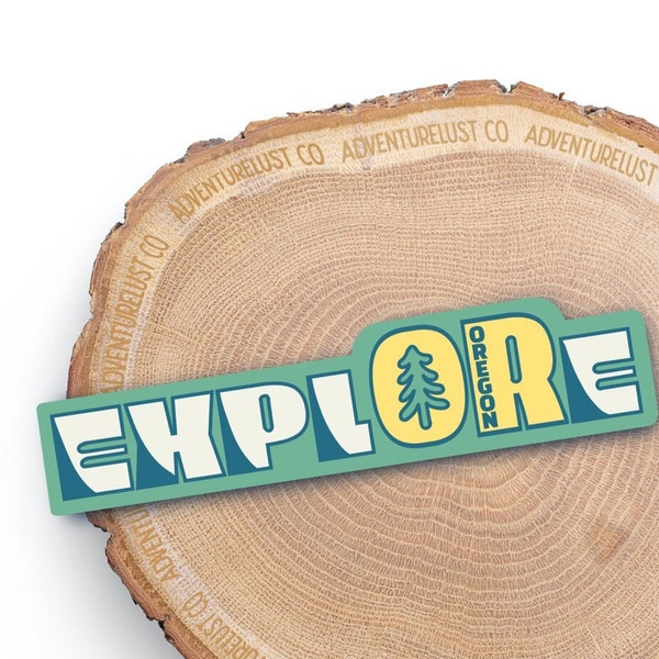 Explore Oregon State Sticker | Adventure Outdoors Vinyl Waterproof Sticker | Gifts for Hikers Nature Lovers