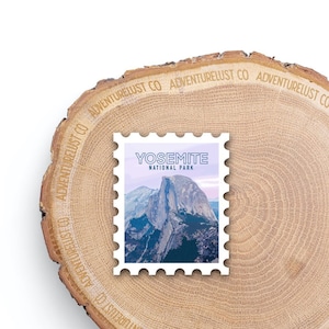 Yosemite National Park California Stamp Vinyl Sticker | Outdoors Explore Hiking Adventure Stickers | Waterproof Water bottle Laptop Sticker