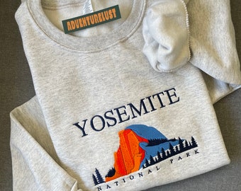 Embroidered Yosemite National Park Crewneck | California State Embroidery Sweatshirt | Gift for Nature Lovers Adventure Seekers