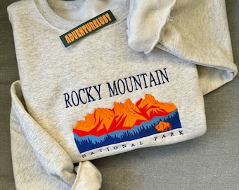 Embroidered Rocky Mountain National Park Crewneck | Colorado State Embroidery Sweatshirt | Gift for Nature Lovers Adventure Seekers