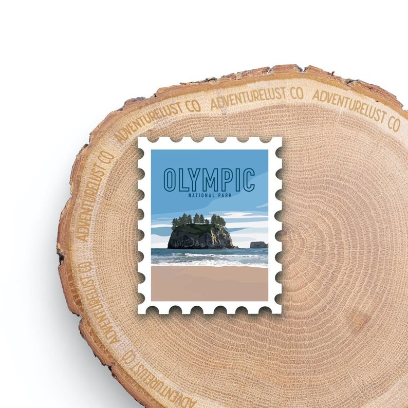 Olympic National Park Washington Stamp Water Bottle Laptop Sticker