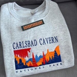 Embroidered Carlsbad Cavern National Park New Mexico State Crewneck Sweatshirt
