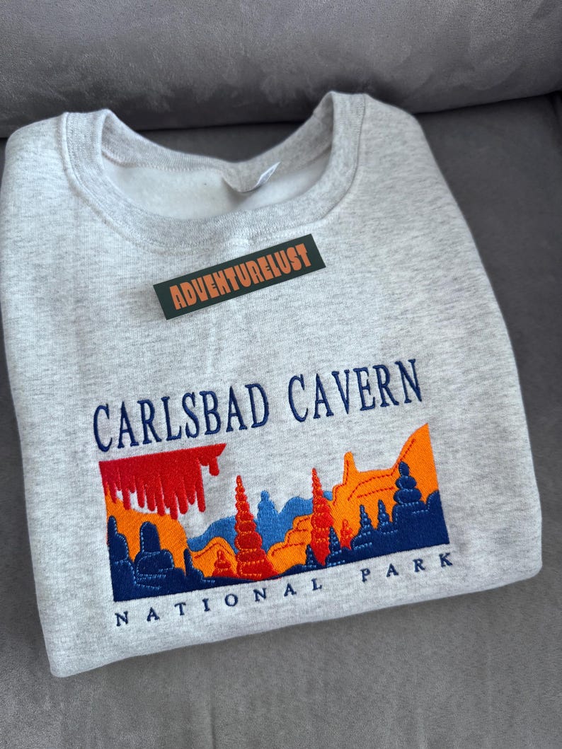 Embroidered Carlsbad Cavern National Park New Mexico State Crewneck Sweatshirt