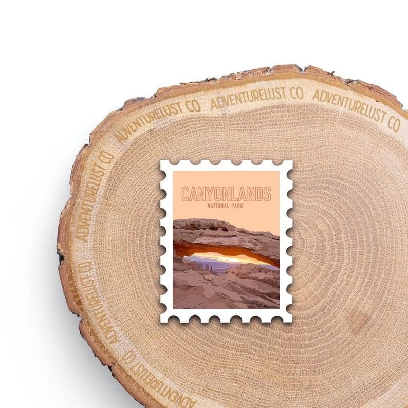 Canyonlands National Park Utah State Stamp Water Bottle Laptop Sticker Decal