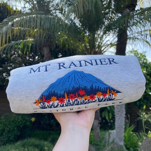 Embroidered Mount Rainier National Park Crewneck | Washington State Embroidery Sweatshirt | Gift for Nature Lovers Adventure Seekers image 3