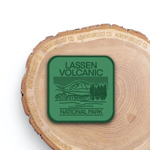 Lassen Volcanic National Park California Stamp Sticker | Adventure Explore Hiking Outdoors | Water Bottle Sticker | Gift for Nature Lovers