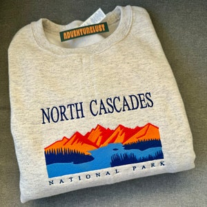 Embroidered North Cascades National Park Washington Crewneck Sweatshirt