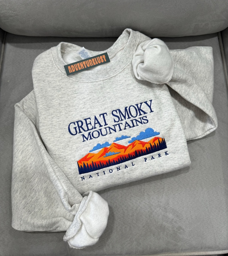 Embroidered Great Smoky Mountains National Park Crewneck Sweatshirt