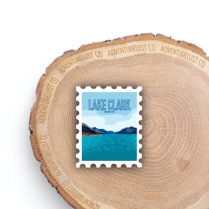 Lake Clark National Park Alaska Stamp Sticker | Adventure Hiking Explore | Waterproof Water Bottle Laptop Sticker | Nature Lover Gift