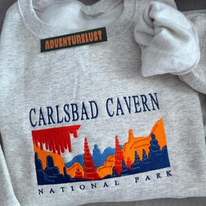 Embroidered Carlsbad Cavern National Park New Mexico State Crewneck Sweatshirt