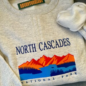 Embroidered North Cascades National Park Washington Crewneck Sweatshirt